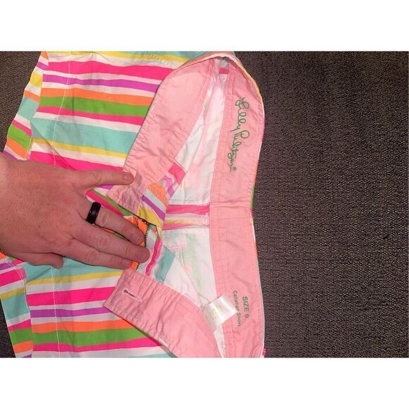 Lilly Pulitzer Neon Stripe Callahan Shorts 0 - Picture 4 of 5
